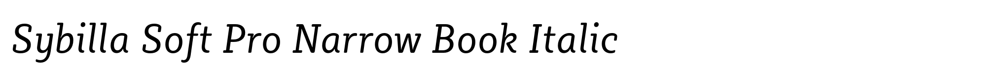 Sybilla Soft Pro Narrow Book Italic image